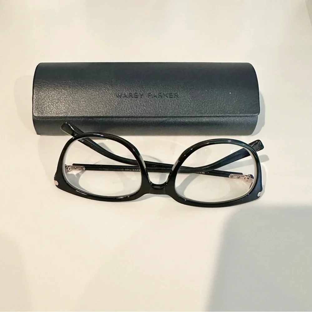 Warby Parker Maeve Glasses in Jet Black with Rose Gold